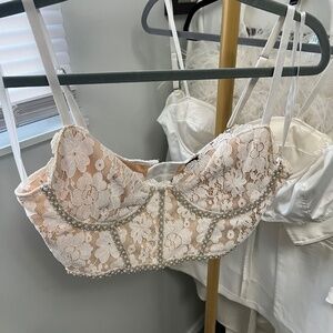 Windsor Beaded/Pearl Lace Bralette